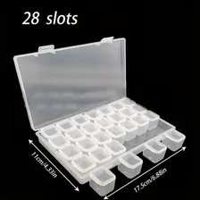 Kit 2 Caixa Organizador 28 Divis贸rias Pedrarias Unhas Strass Cor Transparente Foto mini 3