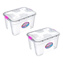 Kit 2 Caixa Organizadora Transparente 12 Litros Pp Uninjet Foto mini 1