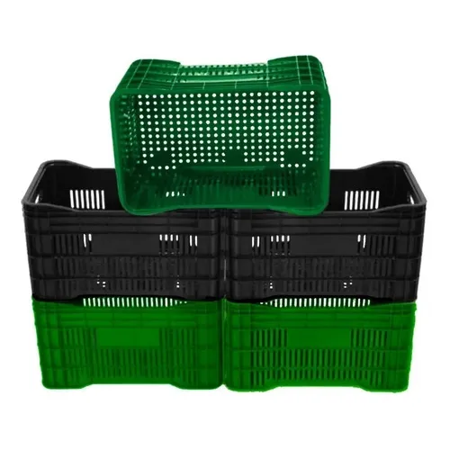 Kit 2 Caixa Plástica Supermercado Empilhável Resistente 48 L Cor Verde Foto 1