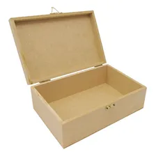 Kit 2 Caixa Retangular Fecho E Dobradiça 37x27x13 Mdf Madeir Foto  mini 1