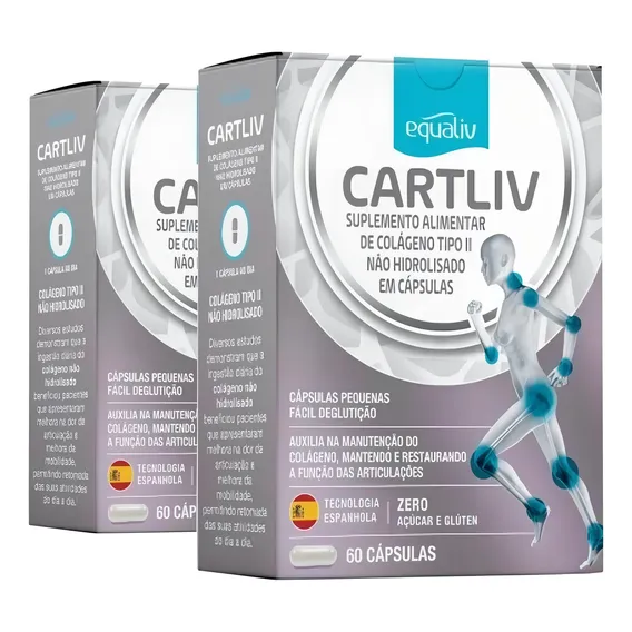 Kit 2 Caixas Equaliv Cartliv Colageno Tipo Ii 60 Cápsulas Foto 1