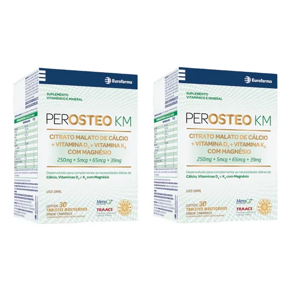 Kit 2 Caixas Perosteo Km Com 30 Tabletes Mastigáveis Foto 1