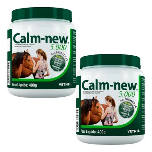 Kit 2 Calm New 5.000 400g Suplemento Calmante P/ Equinos Foto 1