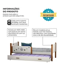 Kit 2 Camas Solteiro Star Com 1 Cama Auxiliar Branco/amĂȘndoa Bolinhas Foto mini 2