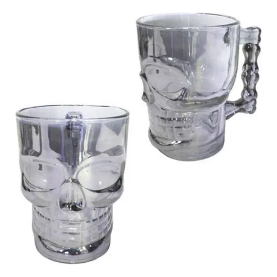 Kit 2 Caneca Copo Caveira 500 Chopp Cerveja De Vidro Foto 1