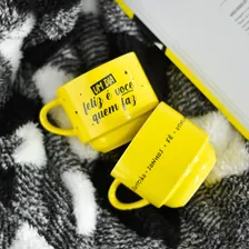 Kit 2 Caneca XÃcara Porcelana Empilhável Presente Temas Cor Um Dia Feliz Foto mini 3