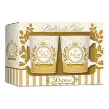 Kit 2 Canecas Bodas De Ouro Brasfoot Foto  mini 1