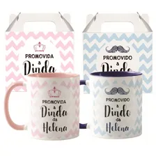 Kit 2 Canecas Dindo E Dinda Com Convite Padrinhos De Batismo Foto mini 1