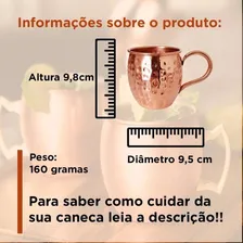 Kit 2 Canecas Moscow Mule Em Cobre Puro 500 Marteladas Impermeabilizadas C/ Caixa Foto mini 4