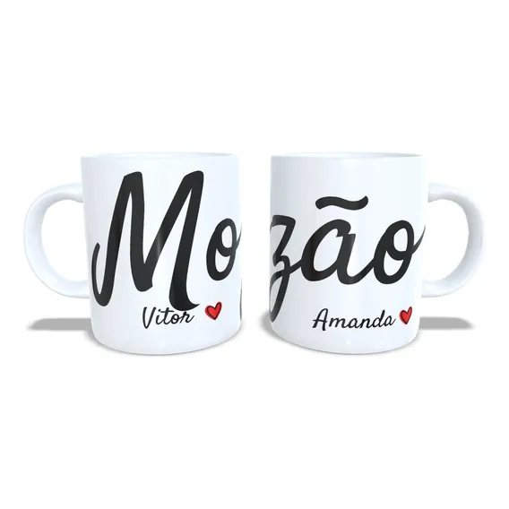 Kit 2 Canecas Mozão Personalizada Com Nome Para Casal Cor Branco Foto 1