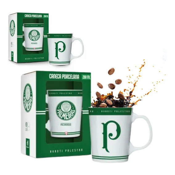 Kit 2 Canecas Porcelana Premium 260ml Café Palmeiras Foto 1