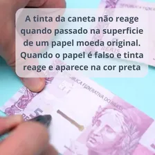 Kit 2 Caneta Teste - Detecta Nota Cédula De Dinheiro Falso Cor Preto Foto mini 3
