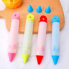 Kit 2 Canetas + 8 Bicos Decorador De Doces Bolos Silicone Foto mini 4