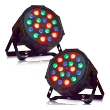 Kit 2 Canhao Refletor Led Par 64 Rgb 18 Led 1w Dmx Digital 110v/220v (bivolt) Foto mini 4