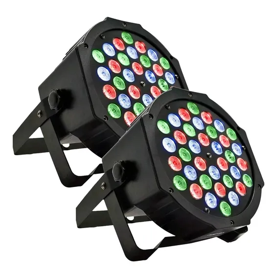 Kit 2 Canhão Refletor 36 Leds Par 64 Rgb 36w Dmx Iluminação Voltagem 110v/220v Foto 1