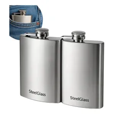 Kit 2 Cantil De Bolso Inox Porta Bebidas Whisky/vodka Foto mini 1