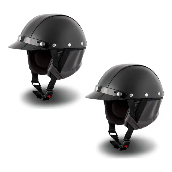 Kit 2 Capacetes Protork Coquinho Moto Scooter Bike Elétrica Cor Preto Foto 1