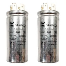 Kit 2 Capacitor Permanente Alumínio Com Terminal 5uf 400vac Foto  mini 1
