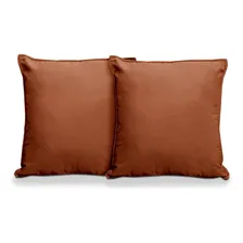 Kit 2 Capas Almofada 40x40cm Ziper Veludo Terracota Foto mini 2