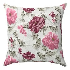 Kit 2 Capas De Almofada 45x45 Glamour Flores Rosa Off White Florido Foto mini  2
