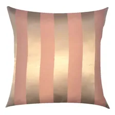 Kit 2 Capas De Almofada Em Jacquard Rosa Com Dourado 43x43cm Medalhão E Listrado Foto mini 3