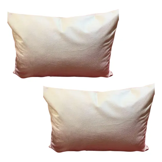 Kit 2 Capas De Almofadas 35x50 Suede Baguete Cores Cor Marfim Bege Claro Foto 1