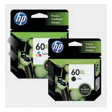 Kit 2 Cartucho Hp 60xl Color E Preto Foto  mini 1