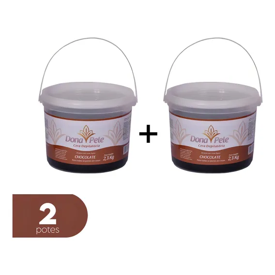 Kit 2 Cera Depilat贸ria Dona Pele Chocolate - 2,3kg Foto 1