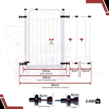 Kit 2 Cerca Grade P/ Porta Portão Pressão Pet Cães Criança 84/89cm Cor Branco Foto mini  2