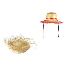 Kit 2 Chapeus Palha Caipira Festa Junina Feminino Masculino Foto  mini 1