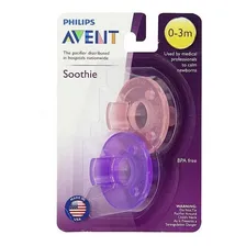 Kit 2 Chupetas Bicos Calmante Soothie Avent Rosa/lilás 0-3m Foto mini 3