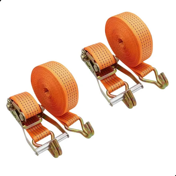 Kit 2 Cintas Catracas 5 Toneladas 9 Metros Cor Laranja Carga Foto 1