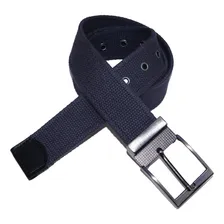 Kit 2 Cintos Lona Premium Masculino Fivela Regulagem L49 Pa Cor Preto E Cinza Tamanho Ajustável Até 140cm (comprimento Total) Foto mini 2