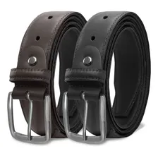 Kit 2 Cintos Masculinos Social Couro Legitimo Preto / Marrom Cor Preto/marrom Tamanho Único Foto mini 1