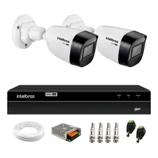 Kit 2 Câmeras Hd 720p Vhd 1120b Dvr Intelbras 1104 Mhdx 4ch Cor Branco Foto  mini 1