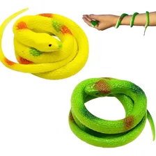 Kit 2 Cobras Falsa Realista Brinquedo Pegadinha Borrach 80cm Foto  mini 1