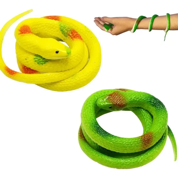 Kit 2 Cobras Falsa Realista Brinquedo Pegadinha Borrach 80cm Foto 1