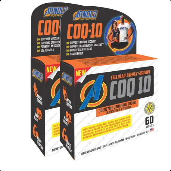 Kit 2 Coenzima Q10 Coq10 200mg Ubiquinol 60 Caps Sabor Sem Sabor Foto 1