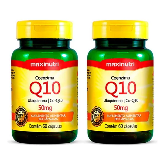 Kit 2 Coenzima Q10 Ubiquinona 50mg 60 Cápsulas Maxinutri Foto 1