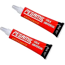 Kit 2 Cola Pegamil Universal Para Artesanato 51g Ideal para Madeira Papel Cartão Plástico Couro Tecido e Pedrarias Foto mini 1