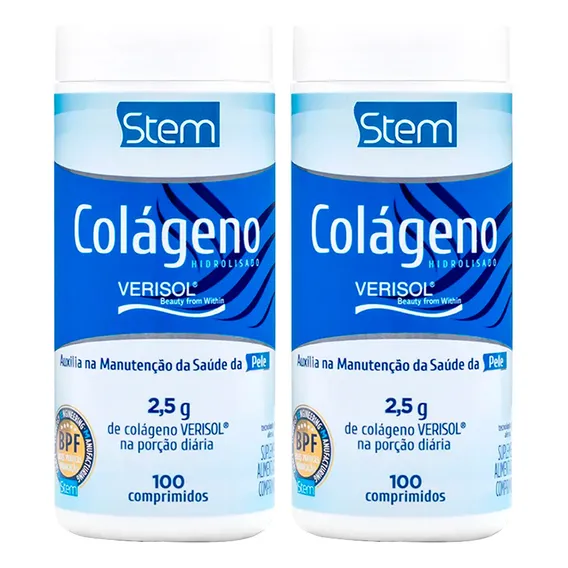 Kit 2 Colágeno Stem 100 Comprimidos Sem Sabor Foto 1