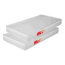 Kit 2 Colchões Liso Para Berço 130x60x10 Cm D18 Branco - Pro Foto  mini 1