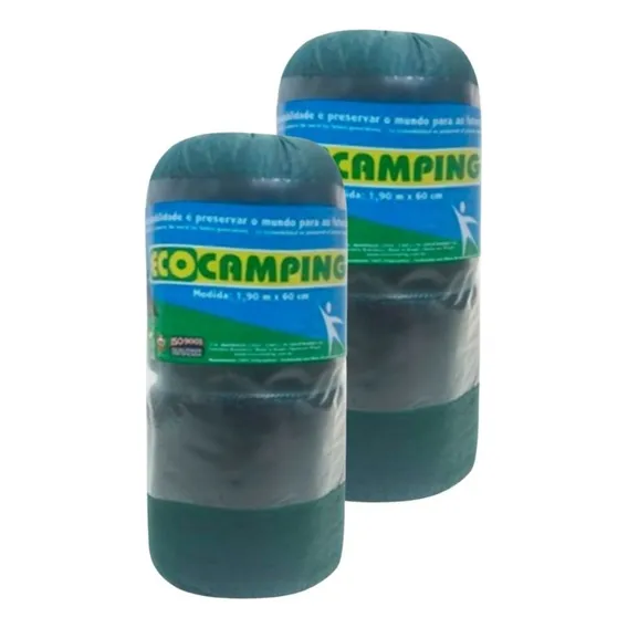 Kit 2 Colchonete Camping Acampar Retiro Solteiro Ecocamping Cor verde liso Foto 1