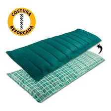 Kit 2 Colchonete Camping Solteiro 190x60 Bolsa Xadrez Verde Foto mini 4