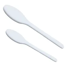 Kit 2 Colheres Maciças Grande Resistente Confeitaria Cozinha Cabo Branco Foto mini 1