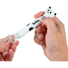 Kit 2 Colheres Pandinha Em Silicone Azul Buba Foto mini 4