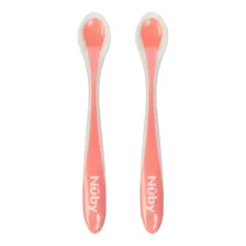 Kit 2 Colheres Treinamento Termosensível Rosa 4m+ Nuby Foto  mini 1