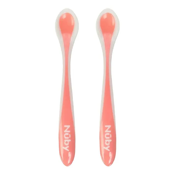Kit 2 Colheres Treinamento Termosensível Rosa 4m+ Nuby Foto 1