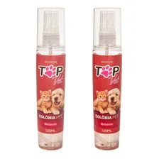 Kit 2 Colônia Para Cachorros Cães Gatos Pet 120 Top Vet Fragrância Melancia Foto mini 1