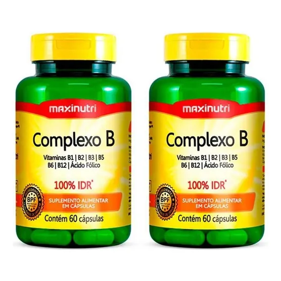 Kit 2 Complexo B 100% Idr + Vitaminas Com 60 Caps Maxinutri Foto 1